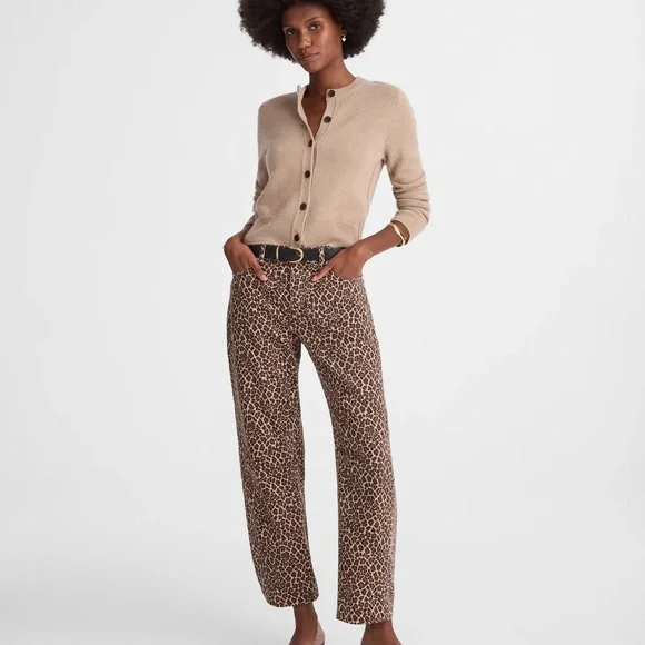 NWT The Curvy Darted Barrel-Leg Jean in Leopard size 29 - Picture 3 of 6